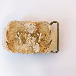 Vintage Resin Eagle Biker on Motorcycle #D Belt Buckle Brass Hardware